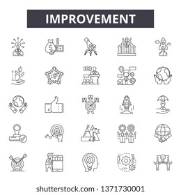 Improvement line icons, signs set, vector. Improvement outline concept, illustration: improvement,growth,business,success,arrow,increase