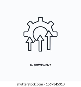 Improvement outline icon. Simple linear element illustration. Isolated line Improvement icon on white background. Thin stroke sign can be used for web, mobile and UI.