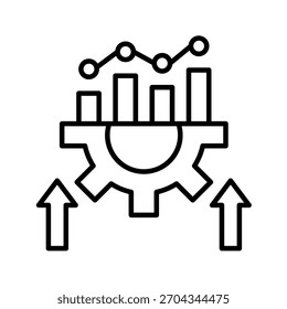 Aprimoramento Habilidades de software Contorno Ícone Ilustração de vetor