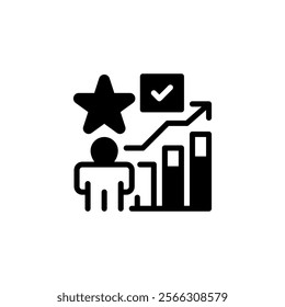 Improvement Plan Glyph Icon. linear style sign for mobile concept and web design. Outline vector icon.
