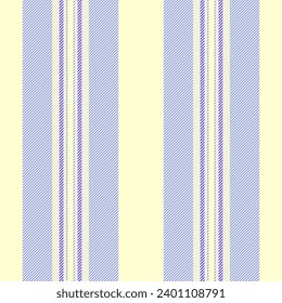 Improvement textile vertical texture, retail background vector lines. Coat seamless pattern fabric stripe in lemon chiffon and blue colors.