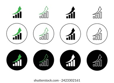 Conjunto de ilustraciones de vectores de mejora. Signo de crecimiento progresivo adecuado para aplicaciones y estilo de diseño de interfaz de usuario de sitios web.