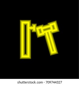Improvement yellow glowing neon ui ux icon. Glowing sign logo vector