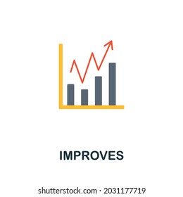 Improves flat icon. Colored sign from machine learning collection. Creative Improves icon illustration for web design, infographics and more