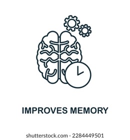 Improves Memory line icon. Simple element from yoga collection. Creative Improves Memory outline icon for web design, templates, infographics and more