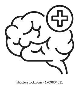 Improving brain activity black line icon. Exercising the brain to improve memory, focus, or daily functionality. Pictogram for web page, mobile app, promo. UI UX GUI design element. Editable stroke