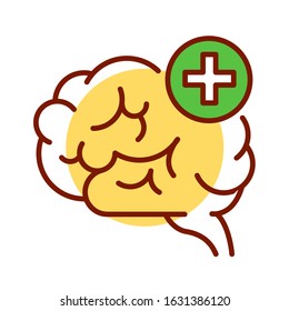 Improving brain activity color line icon. Exercising the brain to improve memory, focus, or daily functionality. Pictogram for web page, mobile app, promo. UI UX GUI design element. Editable stroke.