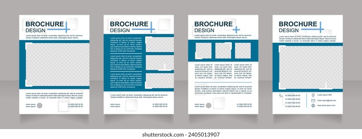 Improving business effectiveness blank brochure design. Template set with copy space for text. Premade corporate reports collection. Editable 4 paper pages