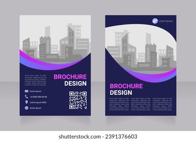 Improving nightlife ecosystem in city blank brochure design. Template set with copy space for text. Premade corporate reports collection. Editable 2 paper pages