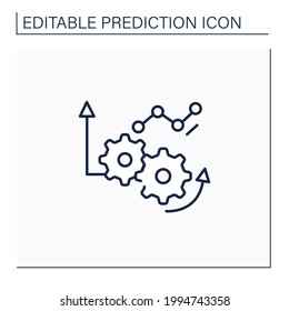 Improving Operations Line Icon. Improving Operations Quality. Automation Production.Predictive Analytics Concept.Isolated Vector Illustration.Editable Stroke