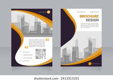 Improving road infrastructure blank brochure design. Template set with copy space for text. Premade corporate reports collection. Editable 2 paper pages