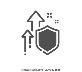 Improving safety icon. Increased privacy sign. Secure defense symbol. Classic flat style. Quality design element. Simple improving safety icon. Vector