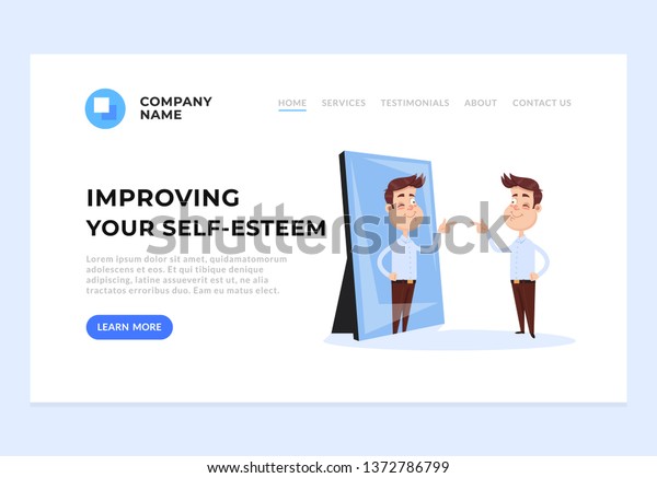 Improving Self Esteem Psychology Help Web Stock Vector Royalty