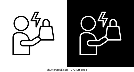 Impulse Action Icon In Black and White Line Style