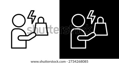Impulse Action Icon In Black and White Line Style