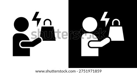 Impulse Action Icon In Black and White Glyph Style
