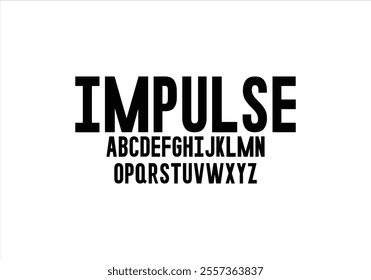 Impulse font for logo and headline. Isolated vector typeset