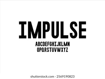 Impulse font for logo and headline. Isolated vector typeset