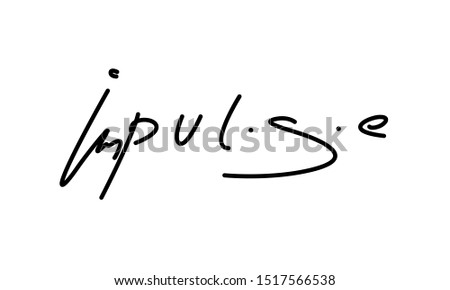 Impulse lettering. Handwritten logotype vector. Hand drawn creative logo. Type and letter design. Black abstract word isolated on white background. Signature style emblem or sign for modern identity.
