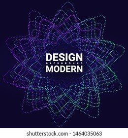 Impulse Visualization. Abstract Album Music. Circular Shape Sound Wave form. Audio Equalizer. Sound Design element. Template Cover Flyers Print Web Banner. Vector Illustration Black Background