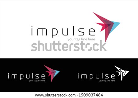 'Impulse' word logo template. Modern emblem idea. Concept design for art, technology, medical, electronic. Isolated vector illustration on blank background.'Impulse' word logo template. Modern emblem idea. Concept design for art, technology, medical, electronic. Isolated vector illustration on blank background.