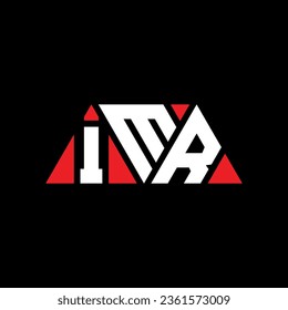 IMR triangle letter logo design with triangle shape. IMR triangle logo design monogram. IMR triangle vector logo template with red color. IMR triangular logo Simple, Elegant, and Luxurious design.