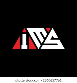 IMS triangle letter logo design with triangle shape. IMS triangle logo design monogram. IMS triangle vector logo template with red color. IMS triangular logo Simple, Elegant, and Luxurious design.