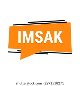 IMSAK Reminder Orange Vector Callout Banner to Help You Start Your Fast on Time