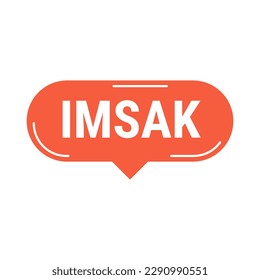 IMSAK Reminder Red Vector Callout Banner to Help You Start Your Fast on Time