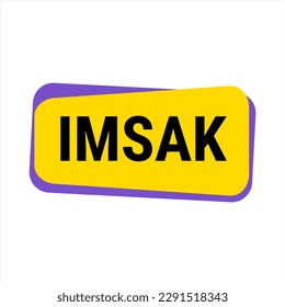 Cartel de la llamada del vector amarillo de recordatorio de IMSAK para ayudarle a iniciar su ayuno a tiempo