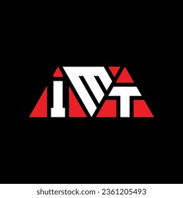IMT triangle letter logo design with triangle shape. IMT triangle logo design monogram. IMT triangle vector logo template with red color. IMT triangular logo Simple, Elegant, and Luxurious design.