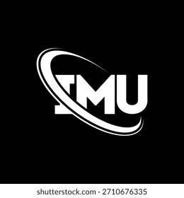Logotipo de la IMU. Carta de la UMI. Diseño del logotipo de la letra IMU. Logotipo de las iniciales IMU vinculado con el círculo y el logotipo del monograma en mayúsculas. TIPOGRAFÍA IMU para tecnología, negocio y marca inmobiliaria.