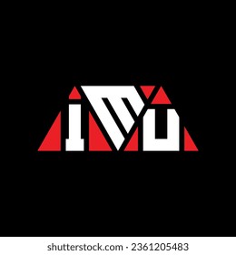 IMU triangle letter logo design with triangle shape. IMU triangle logo design monogram. IMU triangle vector logo template with red color. IMU triangular logo Simple, Elegant, and Luxurious design.