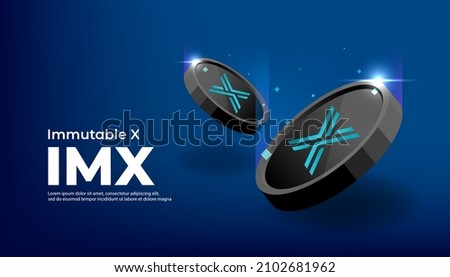 IMX crypto currency coin cryptocurrency concept banner background.