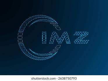 IMZ low poly letter logo vector design. IMZ lower poly logo design. Low poly logo.