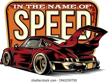 "In The Name Of Speed" Can be used for digital printing and screen printing