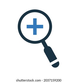 In, zoom, magnify icon. Simple editable vector design isolated on a white background.