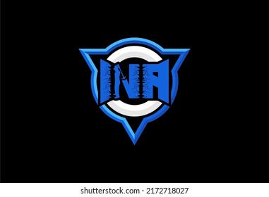 INA or I N A letter alphabet logo design in vector format.