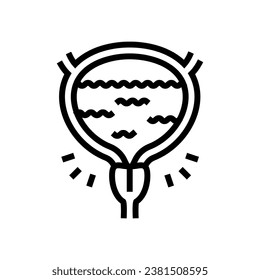 inability control bladder disease symptom line icon vector. inability control bladder disease symptom sign. isolated contour symbol black illustration