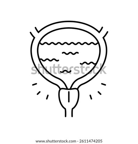 inability control bladder disease symptom line icon vector. inability control bladder disease symptom sign. isolated contour symbol black illustration