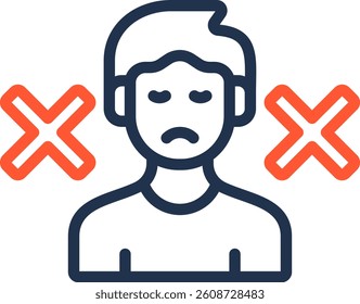 Inability Icon Color Line Vector Illustration