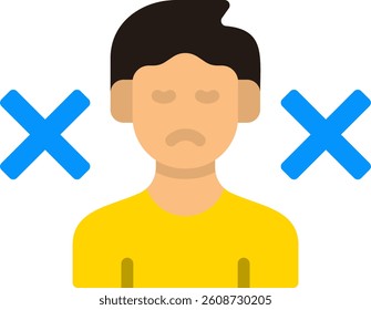 Inability Icon Flat Vector Illustration