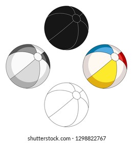 Inable multicolored ball.Summer rest single icon in cartoon style vector symbol stock illustration.