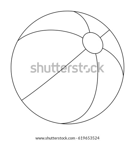 Inable multicolored ball.Summer rest single icon in outline style vector symbol stock illustration.