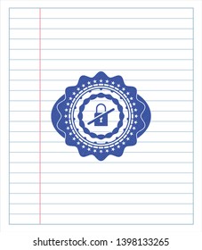 inaccessible icon blue ink pen emblem. Vector Illustration. Detailed.