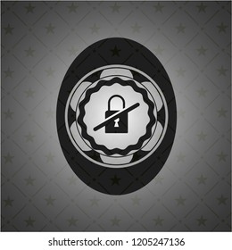 inaccessible icon inside black emblem