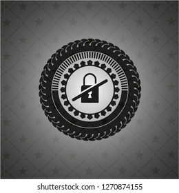 inaccessible icon inside black emblem. Vintage.
