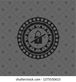 inaccessible icon inside black emblem