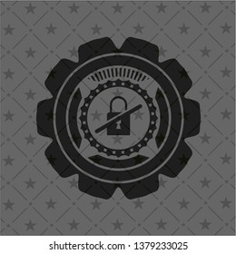 inaccessible icon inside black emblem. Vintage.
