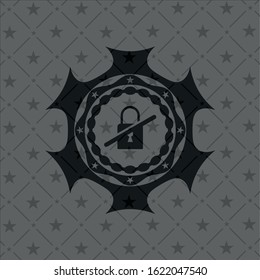 inaccessible icon inside black emblem